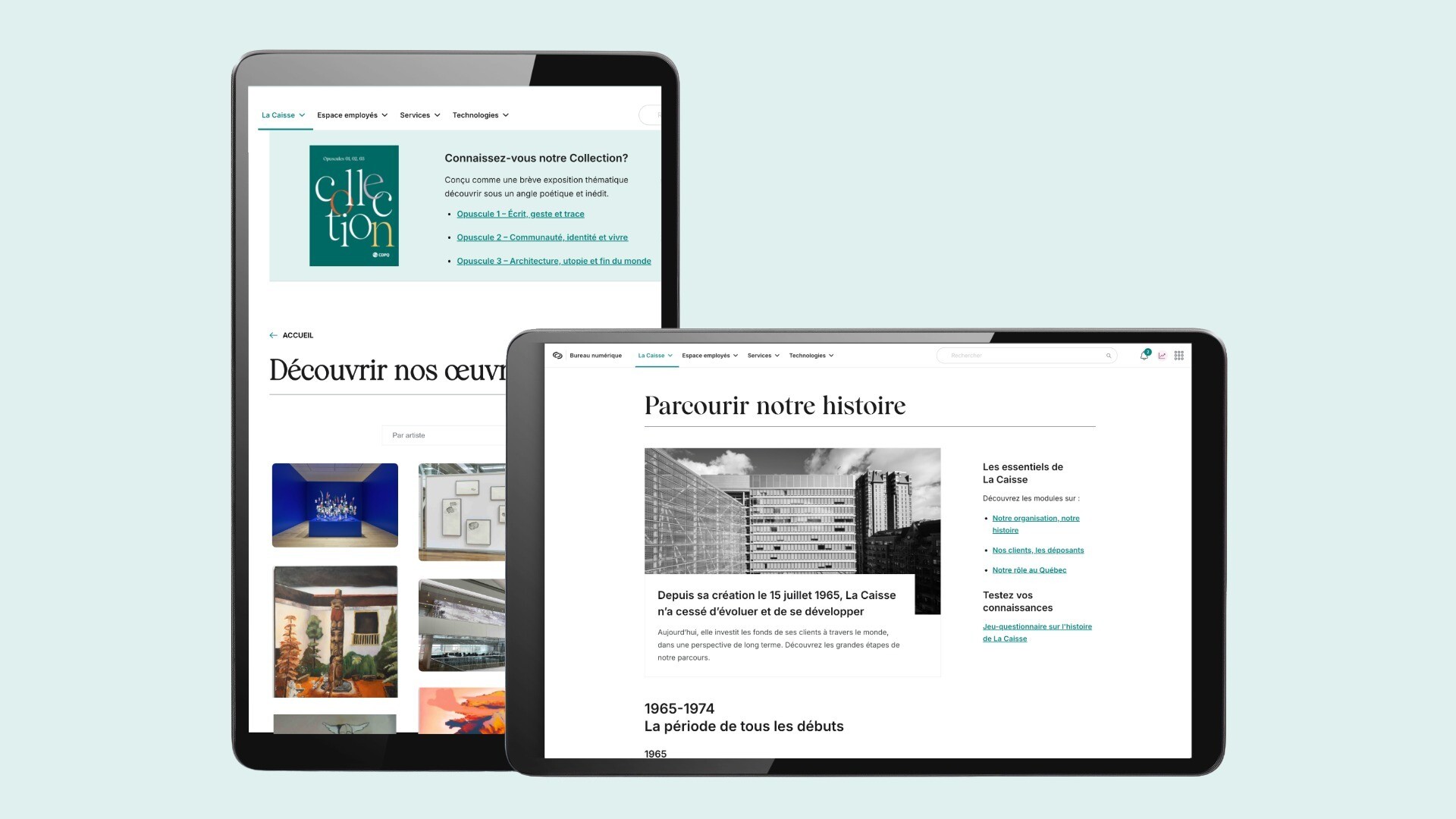 Mockup 64 cdpq intranet
